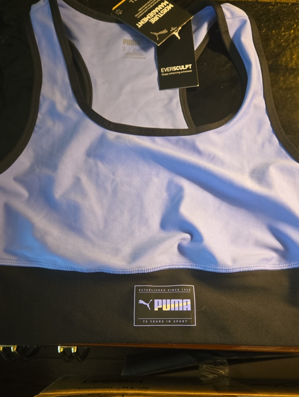 Puma Lavender and Black Eversculpt Sports Bra
